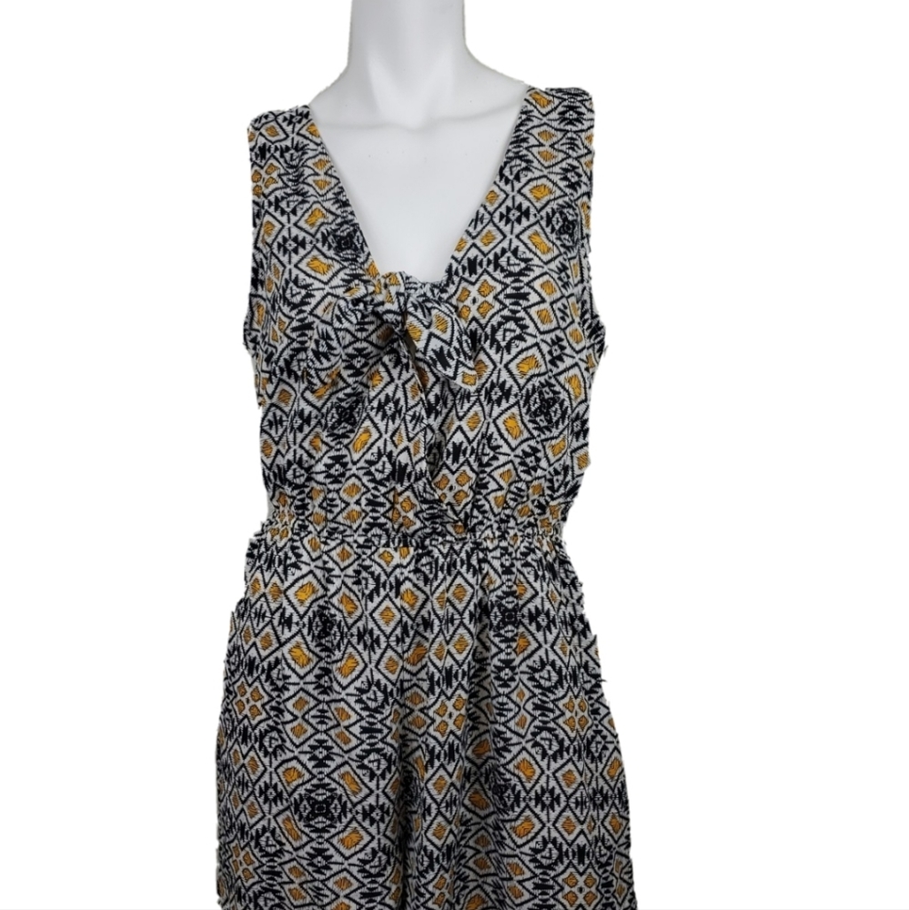 Staccato Sleeveless Shorts Romper Tribal Print Size L black and yellow